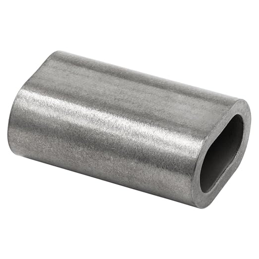 MIL-SPEC Stainless Steel Swage Sleeves Clip & Ferrules (3/16 inch) – Oval Duplex Wire Rope Cable Crimping Loop Fittings (Pack of 10)