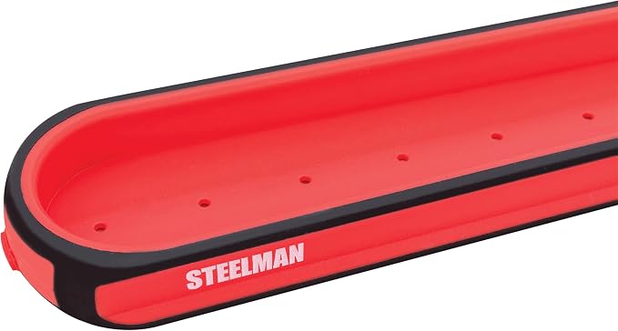 Steelman 75105 Medium 12-Inch Long Magnetic Steel Socket Storage and Parts Accessory Tray
