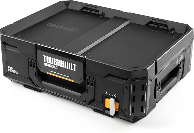 ToughBuilt – StackTech Lockable Tool Box, Modular Storage with Auto-Locking System, IP65 Protection & Accessory Rails (TB-B1-B-30)