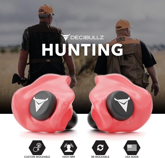 Decibullz - Custom Molded Earplugs, 31dB Highest NRR, Comfortable Hearing Protection for Shooting, Travel, Work and Concerts
