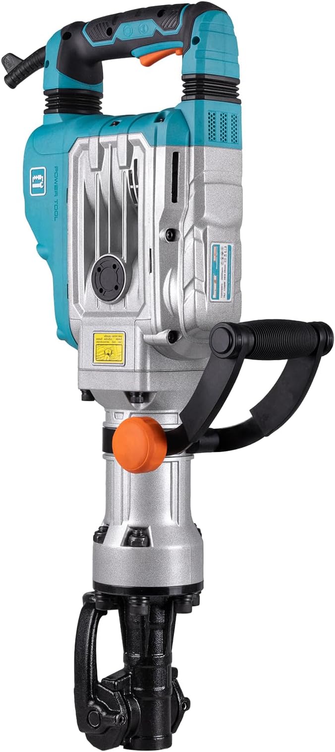 Berserker 1700W 40-Pound Demolition Jack Hammer 127FD with 1-1/8" Hex,14Amp | Heavy duty Corded Electric Concrete/Pavement Breaker with Vibration Control, Trigger Lock, Wheeled Carrying Case & 2 Chisels
