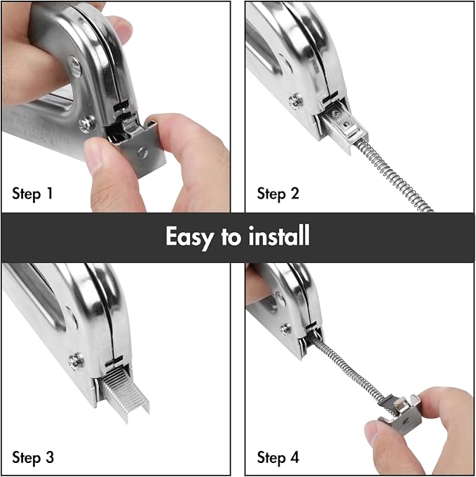 Arrow T50 Heavy Duty Staple Gun Kit, All Chrome Steel Stapler, with 3750 Pieces T50 1/4", 3/8", 1/2" Staples, for Upholstery Professional Projects