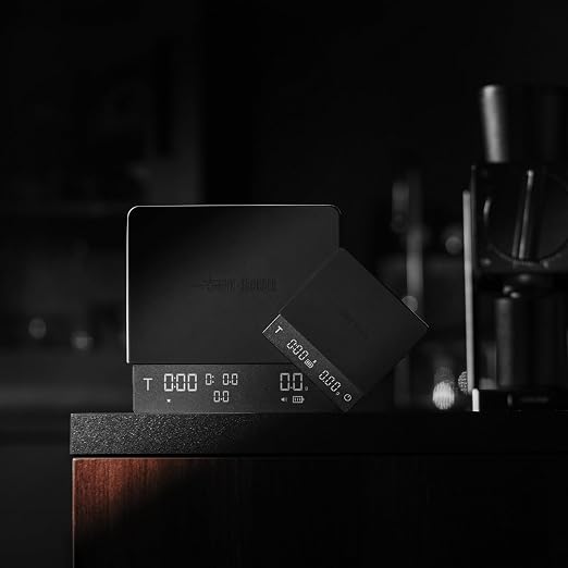 MHW-3BOMBER Extra-Large Coffee Scale with Timer, 5.9 * 5.9in, Digital Pour-Over Scale with Flow Rate, 2kg/0.1g Espresso Scale, 3-Brew Mode, Rechargeable Coffee Bean Weight Scale,Black,ES5663