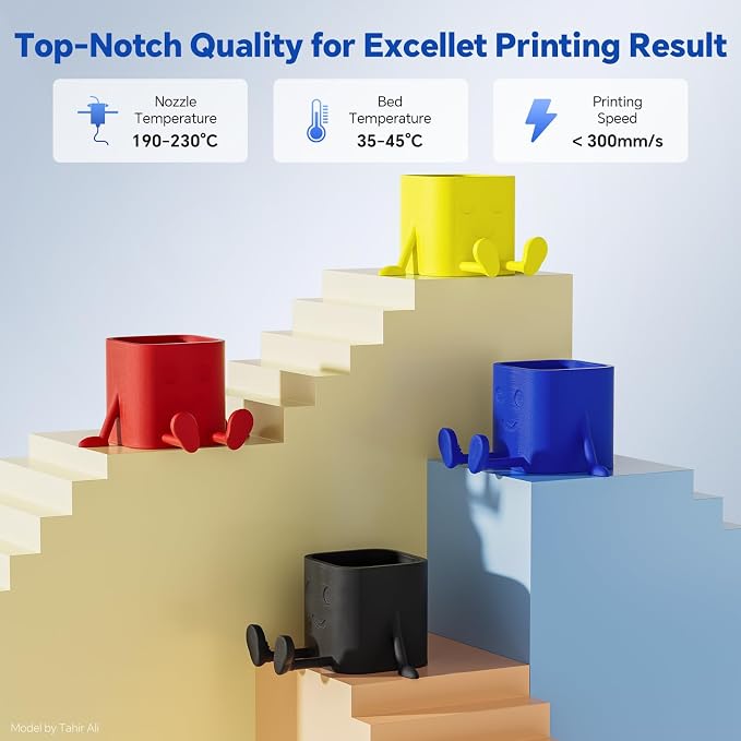 PLA PRO Filament 1.75mm, Stronger Toughness 3D Printer Filament 2KG, PLA Filament Dimensional Accuracy +/- 0.02 mm, Neatly Wound, Fits Most FDM 3D Printer, Black and Grey