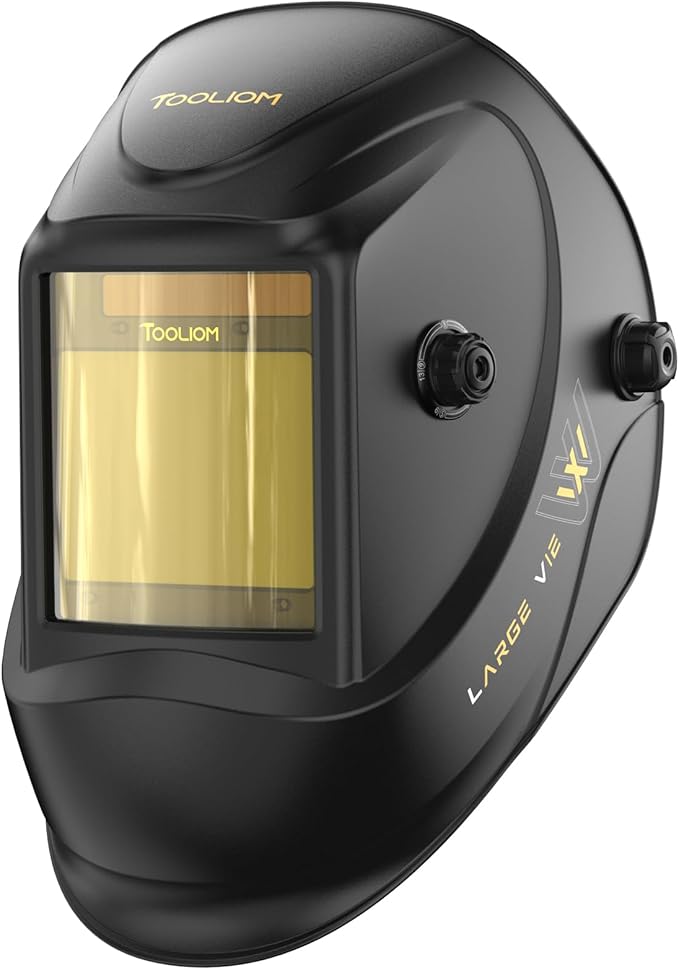 TOOLIOM Large Viewing Welding Helmet True Color Auto Darkening 1/1/1/1 3.94"x 3.27" Welding Mask with Weld/Grind/Cut Mode for TIG MIG Stick