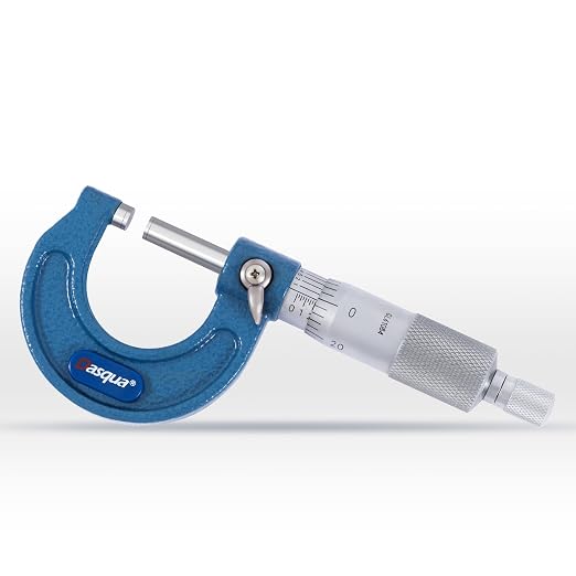 Dasqua Outside Micrometer, 0-1" Range, 0.0001" Accuracy Industrial Tools, Carbide-Tipped, Stainless Steel Precision Machinist Tools