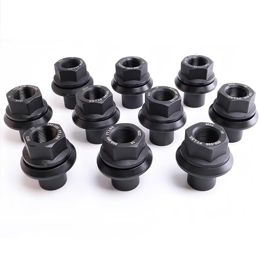 10PCS M22x1.5 Wheel Nuts,Two Piece 28mm Sleeve Flanged 33mm Hex Hub Pilot/Unimount