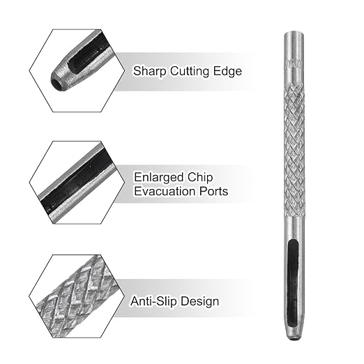 HARFINGTON Leather Round Hole Punch, 2mm Hollow Hole Puncher Cutter Carbon Steel Circle Hole Punching Cutting Tool for Belt/DIY Leather Craft