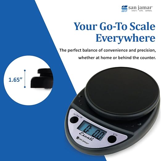 San Jamar Escali Primo NSF Listed Digital Scale, 11 lb/5 kg, Black (SCDGP11BK)