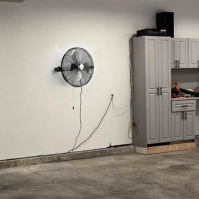 hykolity 4300 CFM 18 in. Industrial Wall Mount Fan, 3-Speeds High Velocity Wall Fan with Sealed Motor, Heavy Duty Metal Barn Fans for Garage, Workshop and Warehouse, UL Listed