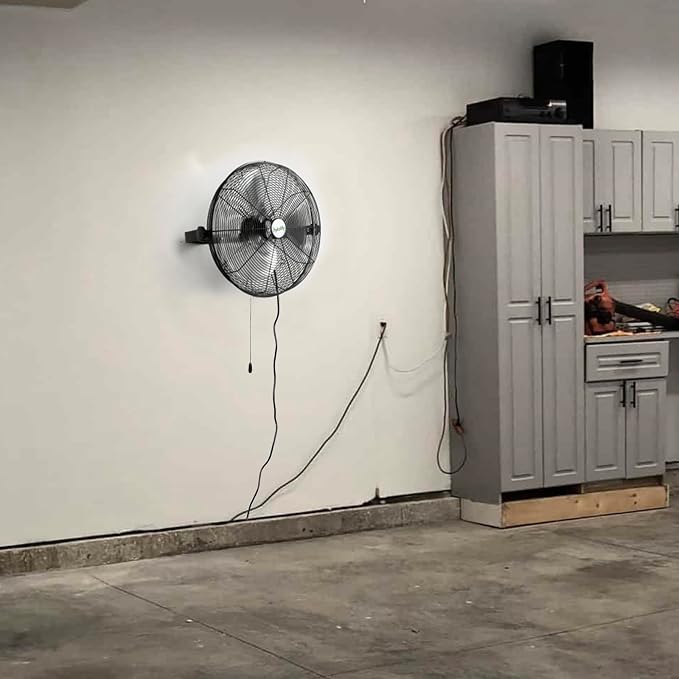 hykolity 4300 CFM 18 inch Industrial Wall Fan, 3-Speeds High Velocity Wall Mount Fan with Sealed Motor, Heavy Duty Metal Barn Fans for Shop, Garage, 2 Pack