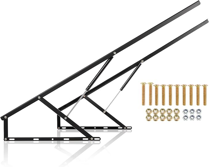 Dyna-Living 4.6FT Bed Lift Mechanism 176.4lbs-264.6lbs Load Capacity Pneumatic Gas Spring for Storage Bed Box or Sofa Bed