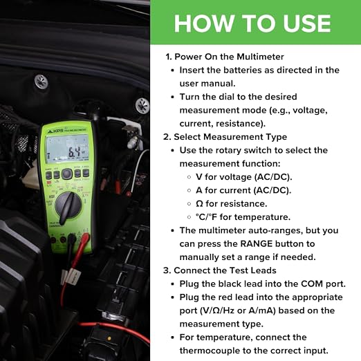 KPS DMM9000BT TRMS Multimeter – 1000V with Bluetooth, NCV & True RMS | Built for Field Technicians and Diagnostic Pros