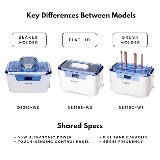 iSonic® DS310B-WS Miniaturized Commercial Ultrasonic Cleaner with a Flat Lid for Eyeglasses, 110V 55W
