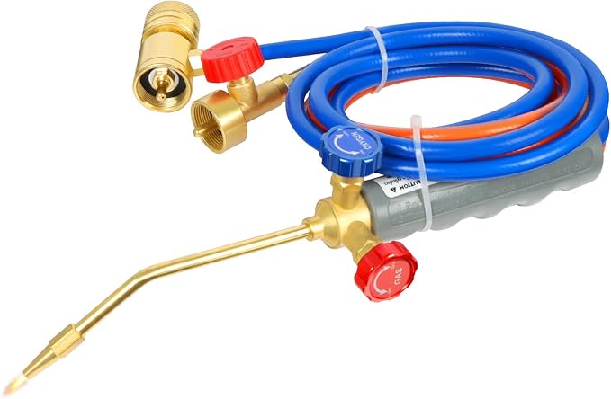 Brazing Torch Kit for MAPP Gas & Propane, Brass & Stainless Steel Cutting Torch Kit, Welding Torch Set for Soldering, Jewelry, HVAC, Glass Blowing