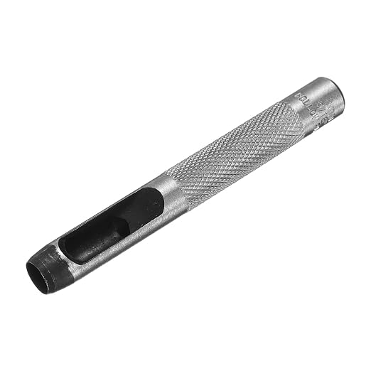 HARFINGTON Leather Round Hole Punch, 8mm Hollow Hole Puncher Cutter Carbon Steel Circle Hole Punching Cutting Tool for Belt/DIY Leather Craft