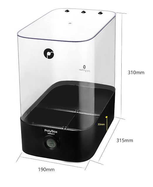 Polymaker PolyBox Edition II - Airtight 3D Printer Filament Storage Box for 1kg/3kg Spool | Print Directly from Box | Moisture-Proof Container | Fits 1.75mm/2.85mm/3.00mm