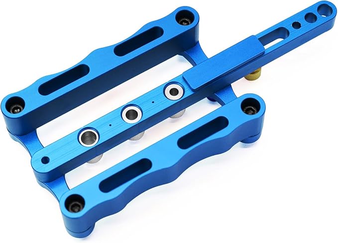 Self Centering Doweling Jig Punch Locator Dowel Jig Kit 1/4 3/8 5/16inch Drill Guide Sleeve Tool Blue