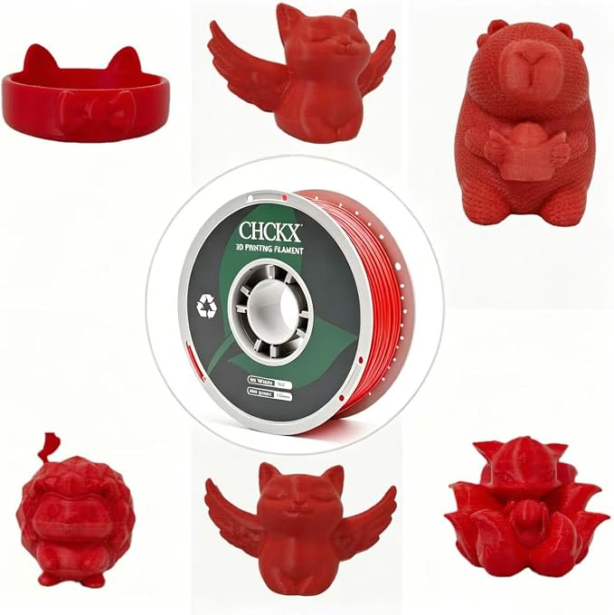 Matte Red PETG Filament 1.75 mm 10kg Bundle, Dimensional Accuracy +/- 0.02mm, 1kg Spools (10 Rolls) for FDM 3D Printers