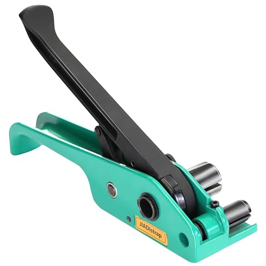 Heavy Duty Banding Strapping Tensioner & Cutter Manual Packaging Tools Windlass for 1/2"-3/4" Width Polyester Poly Strap(Green)
