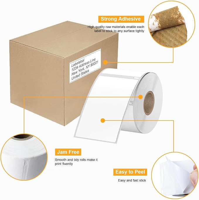 2640 Pcs/3-Proof 1" Core Labelebal Compatible with DYMO 30323,2-1/8" x 4"(54mm x 101mm) Direct Thermal Labels, Shipping Replacement Labels Compatible for DYMO LabelWriter Printer (NOT for 550,5XL)