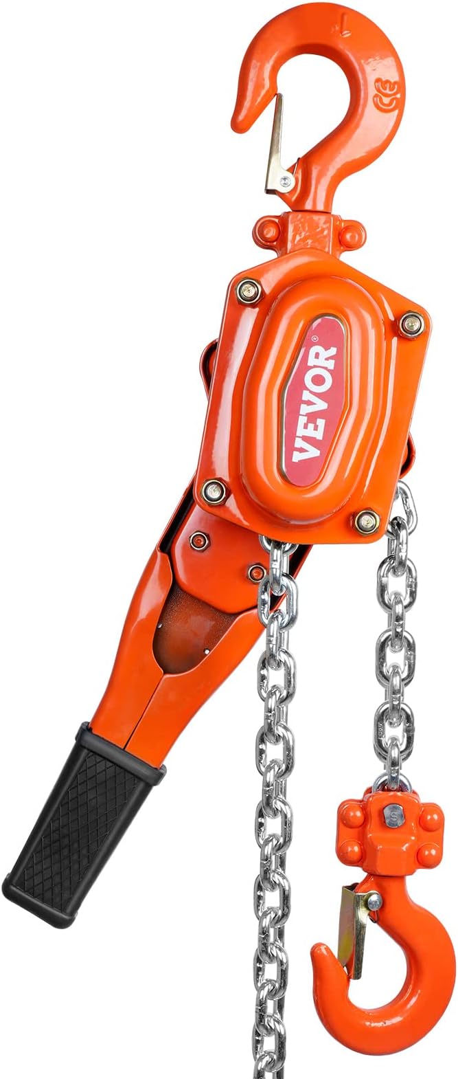 VEVOR Manual Lever Chain Hoist, 3/4 Ton 1650 lbs Capacity 5 FT Come Along, G80 Galvanized Carbon Steel with Weston Double-Pawl Brake, Auto Chain Leading & 360° Rotation Hook, for Garage Factory Dock