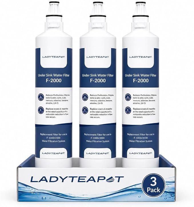 F-2000 Water Filter, Compatible With InSinkErator F-2000, F-1000, Water Filter Replacement (3 Pack)