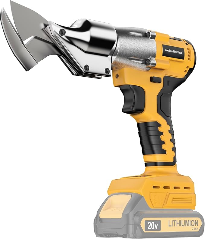 Cordless Sheet Metal Cutter Brushless Compatible with Dewalt 20v Max Battery(Tool Only), Metal Shears 360 Degree Pivoting Head for Cutting Stainless Sheet, Metal, Iron, 221 Ft-Lbs