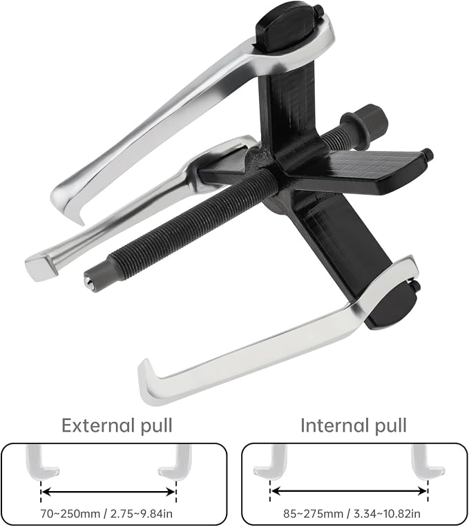 ChgImposs 2 Jaw 3 Jaw Gear Puller, Adjustable Bearing Puller, Reversible Removal Tool for Internal External Pulling, Puller Tool for Removal of Pulleys Flywheels Bearings Gears (10 Inch)