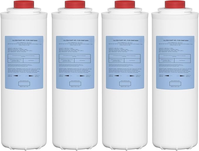 51300C Water Replacement Filter Compatible with Elkay 51300C EWF3000, and Ezh20 Bottle Filling Station, 3000 Gallon Water Filter Replacement for ERF750, 51299C, 55898C (No Chip) 4 Pack
