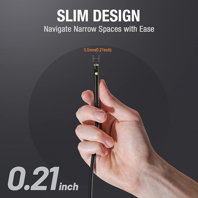 Teslong Endoscope Replacement Cable with Light, Dual Lens Inspection Camera 5.5mm/0.21inch Waterproof Probe Compatible with NTS500, NTS300(10FT)