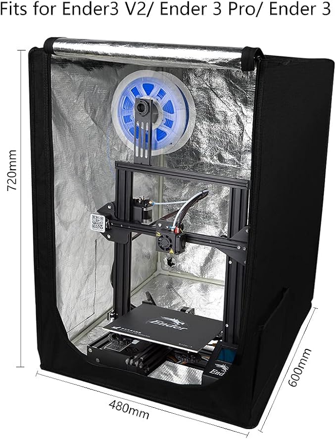 Creality 3D Printer Enclosure Fireproof and Dustproof Tent Constant Temperature Protective Cover Room for Creality Ender 3V2/Ender 3V2 Neo/Ender 3S1/Ender 3Pro/Ender 3 3D Printer