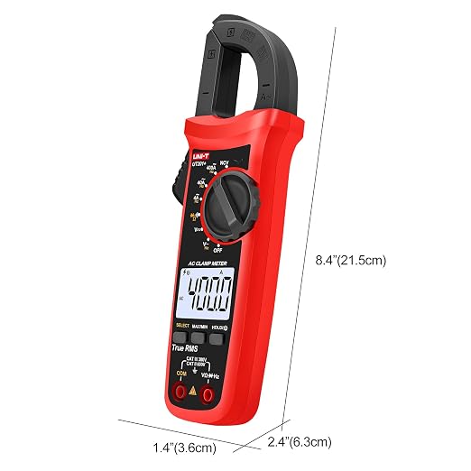 UNI-T Digital Clamp Meter UT201+, AC Current True RMS HVAC Volt Amp Ohm Meter Clamp On Multimeter, Auto Ranging 4,000 Counts NCV AC DC Voltage Frequency Resistance Continuity Diode Tester