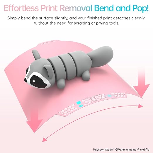 BIQU CryoGrip Pro Glacier Build Plate for Bambu-Lab X2D P2S P1S P1P X1C X1E A1 3D Printers, Double-Sided Fine Textured Spring Steel Sheet, Firm Adhesion, 257x257mm, Pink