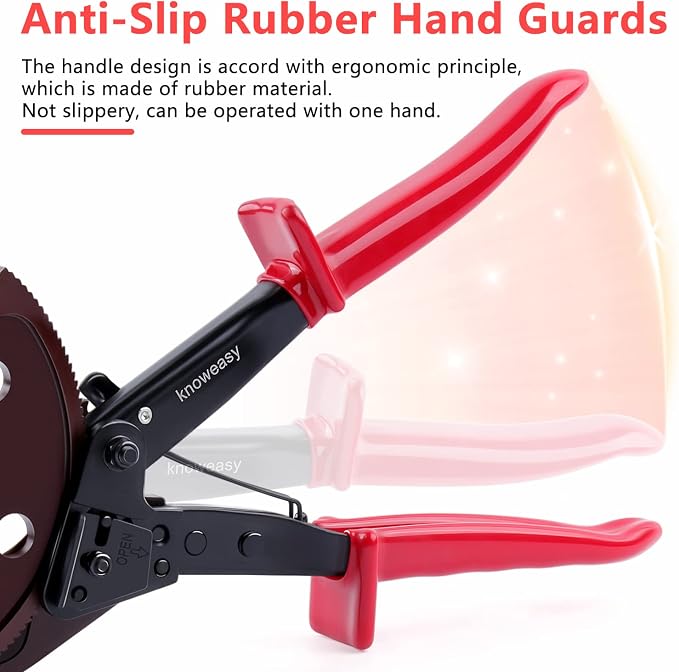 Knoweasy Cable Cutter and Ratchet Wire Cutter - Cuts Through Aluminum and Multi-Core Cables up to 400mm² with Precision and Ease, Ideal for Electrical Installations