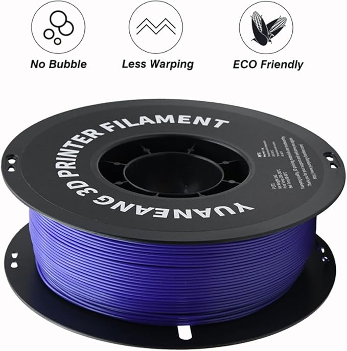 PETG 3D Printer Filament, Dimensional Accuracy +/- 0.03 mm, 1 kg Spool(2.2lbs), 1.75 mm, Purple