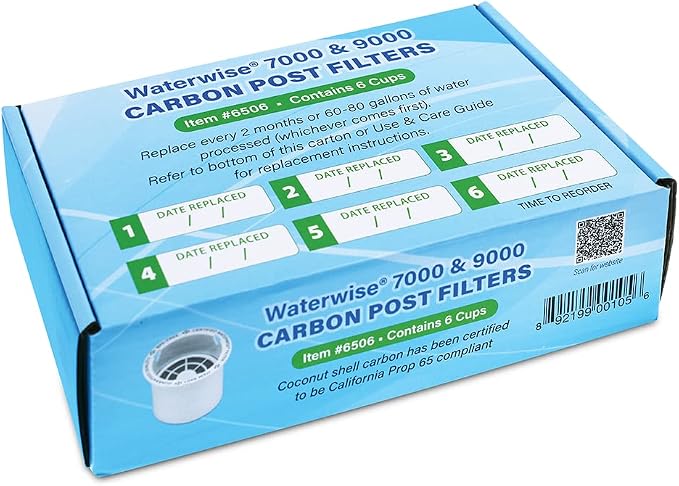 Waterwise Carbon Post Filters for 7000 Distillers 6 Pack