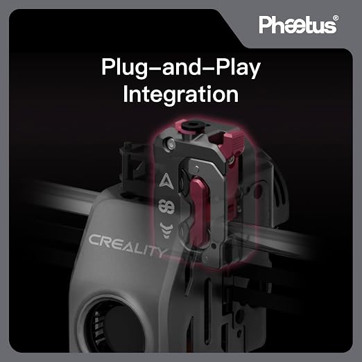 Phaetus DXC1 Extruder for Creality K1 Series | Dual-gear no-slip, 60% less wear; RNC 3x life, adapts all filaments, runout auto-pause, clog-free cooling