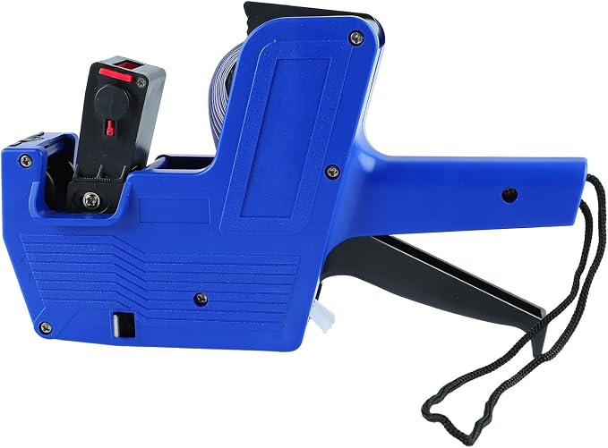MX-5500 8-Digit Price Tag Gun with 5000 Sticker Labels and 3 Ink Refill, Label Maker Pricing Gun for Office, Retail Shop, Organization Marking, Blue