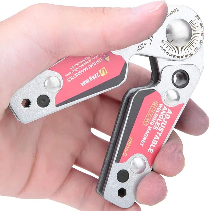 Adjustable Angle Welding Magnets with Wrench, 20-200 Degree Adjustable Angles Welding Magnetic Welding Clamp Holder, Welding Equipment