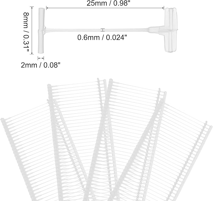 uxcell 5000pcs Standard Tagging Gun Fasteners 25mm Tagging Barbs Pins PP Plastic Tag for Price Tagging Gun, Clothing Tags Gun Attachments for Clothes Bag Fabric, White