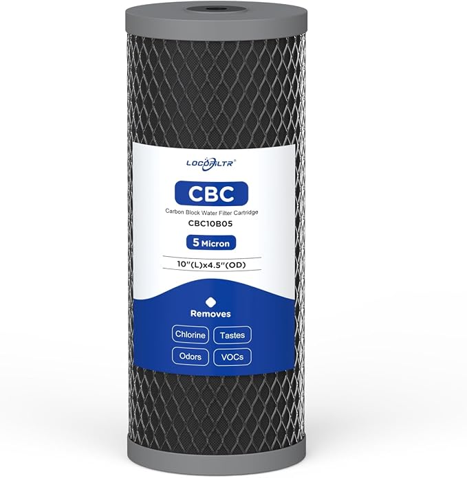 5 Micron 10" x 4.5" Whole House Carbon Block Water Filter Cartridge, 1 Pack | CTO Carbon Water Filter Replacement for FC15B, CTO10BB, EP-BB, EPM-BB, CTO-F10B-5, CB-45-1005, WFHDC8001
