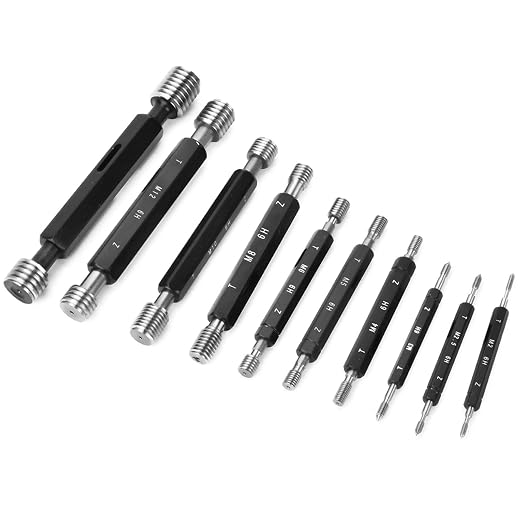10Pcs Thread Plug Gage Double-End Through-Stop Measurement Hand Tool Thread Plug Gauge(Metric Thread)