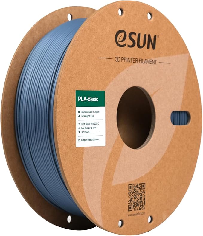 eSUN PLA Basic Filament 1.75mm, 3D Printer Filament High Speed PLA for Fast Printing, 1KG Spool (2.2 LBS) 3D Printing Filament for High Speed 3D Printers, Grey