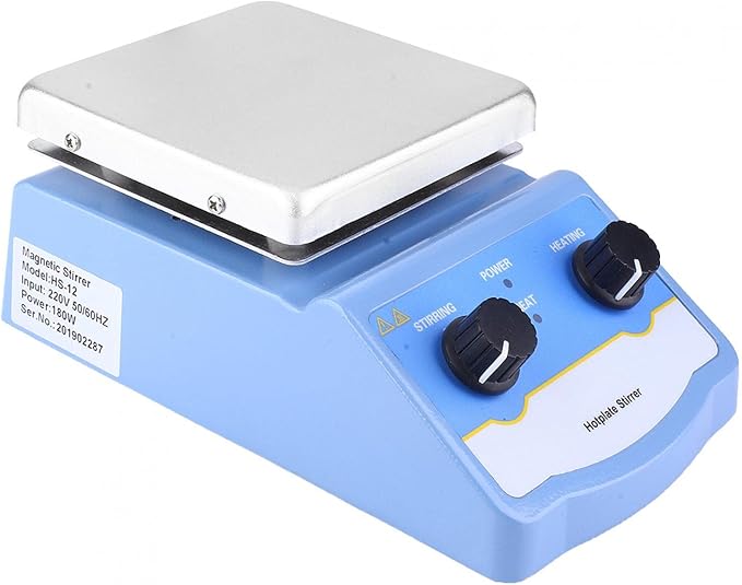 HS-12 Digital Hotplate Magnetic Stirrer, 1-2000(r/min), 5L, Stainless Steel Magnetic Stirrer Hot Plate Mixer, for Lab Liquid Mixing Heating(US Plug)