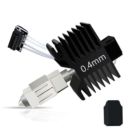 HzdaDeve Upgraded 0.4MM P1S/P1P Hotend Hot End Full Assembly Print Head Hardened Steel Nozzle Extruder Ceramic Heater Cartridge Rod Thermistor Kit Replacement for Bambu Lab P1S P1P Series