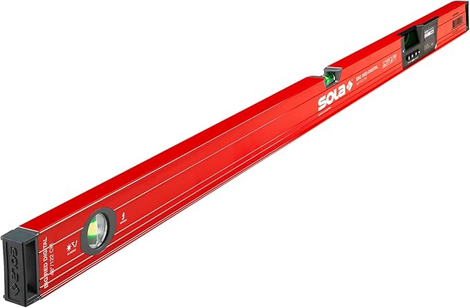 SOLA LSB48DBT Digital Box Beam Level with Bluetooth, Big Red, Case Included, 48-inch
