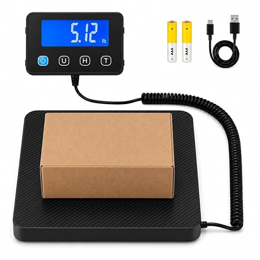 Digital Shipping Scale, Postal Scale, 220 lb, 0.1 oz - Smart Weigh | Remote Backlit LCD Display, Hold & Tare, Package Scale for Small Business, Postage Mail Scale, Battery & USB-C