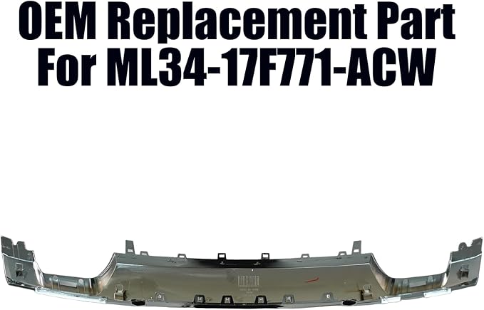 Front Bumper Skid Plate Lower Molding Trim Valance For Ford F150 2021 2022 2023 OE Replacemnet ML34-17F771-ACW (Chrome)
