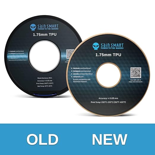SainSmart Neon Color TPU, 1.75mm Flexible TPU 3D Printer Filament 800g, Dimensional Accuracy +/- 0.05 mm, Neon Cyan
